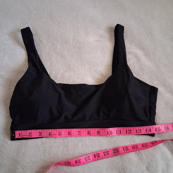 Aerie Women's Size XL Black Wide Strap Longline Scoop Bikini Top - Picture 9 of 9